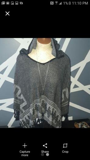 Gypsy poncho boho fringe one size