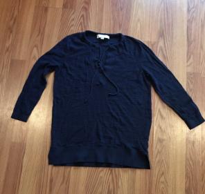 Loft - Tasseled Split Neck Sweater