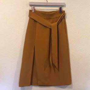 Asos mustard tie waist Midi skirt