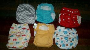 Assorted cloth diapers- One size