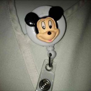 Mickey Mouse ID Badge Holder Nurse RN MD