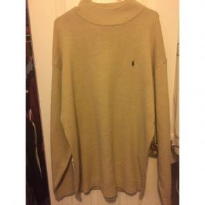TAN KNIT POLO SWEATER
