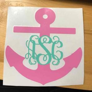 2 FOR $8 Anchor with Monogram Decal