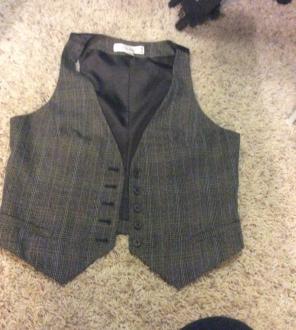 Brown Plaid Vest