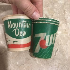 Mountain Dew & 7up Wax Paper Cups