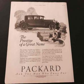 Antique 1926 Print Ad Packard Automobile