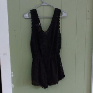 Black lace swim cover up
