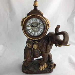 Imported gold and brown elephant clock