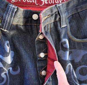LN Crown Holder Button Fly Jeans 36x32