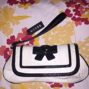 G By Guess Black And White Clutch