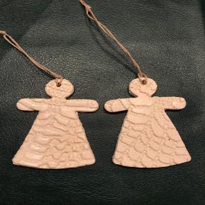 Set Of Handmade Ceramic Angel Ornaments