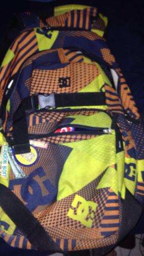 multi color d.c. backpack
