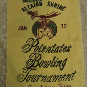 vntg 1973 alzafar shrine bowling towel