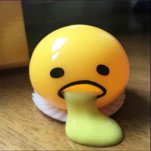 Yellow Gudetama Squeeze Vomit Toy