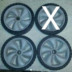 Three 8" Lawnmower Wheels