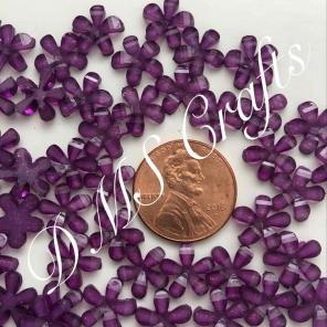 Purple Shimmer Flower Flatback Cabochons