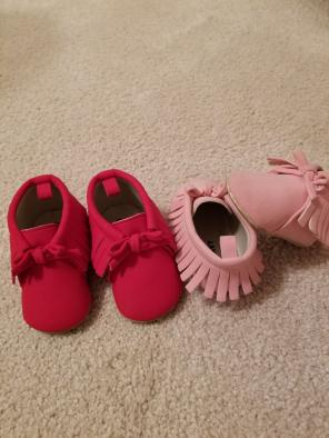 Infant 2 pair Mocs 3-6 months
