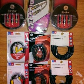 Lot x9 new coax video audio cables