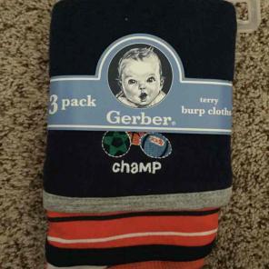 Gerber boy terry burp cloths