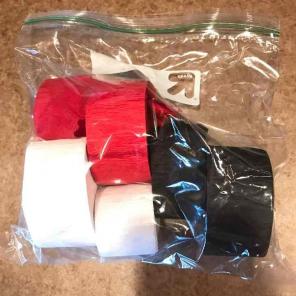 Red,black,white streamer