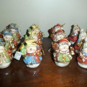 Porcelain snowman ornaments