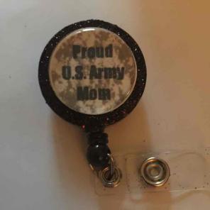 PROUD US ARMY MOM BADGE ID CARD HOLDER