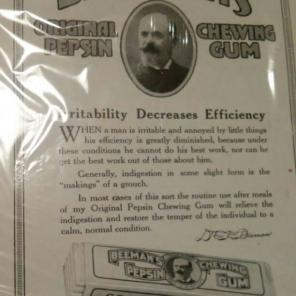 Vintage Beeman's pepsin chewing gum ad