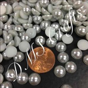 Silver Half Pearl Bling Crafts Cabochons