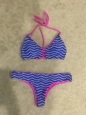 New Pink And Blue Bikini Swimsuit