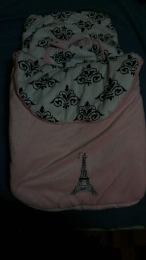 Pink paris carseat cover