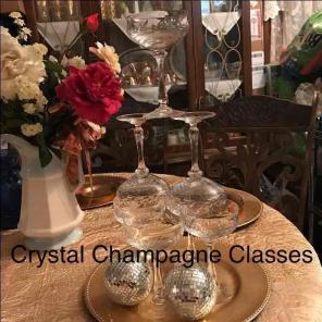Crystal Champagne Stem Glasses 7 Pc