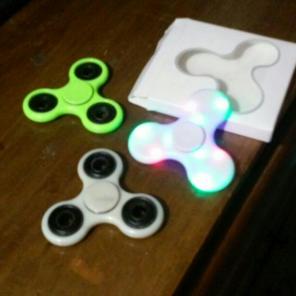 3 fidget Spinners W/ White Bluetooth led