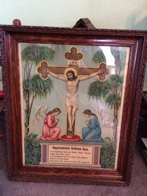 Antique Religious Frame And Print From..