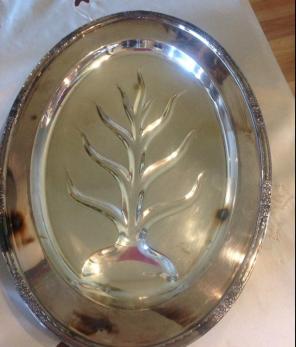 Vintage Silver Plated Footed Meat Tray