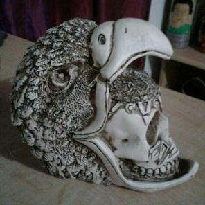 Eagle Skull with Aztec Calendar