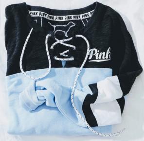 Blue, Black And White VSPink Long Sleeve
