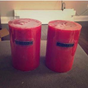 2 Juicy Apple Scented Pillar Candles