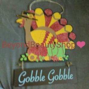 Thank giving day gobble door hanger