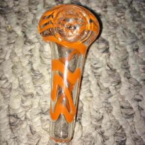 FREE SHIP! Small Orange Swirl Bowl