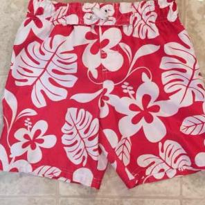 Youth Boys Red Swim trunks sz 6/7