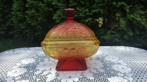 Vintage Carnival Glass ombre candy dish