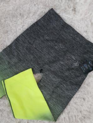 Gray yellow ombre capri workout leggings