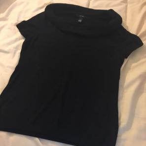 Alfani Black Cowl Neck Short Sleeve