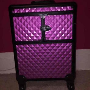 Purple and black makeup carrier