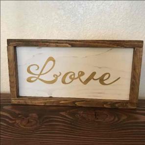 Love wood sign