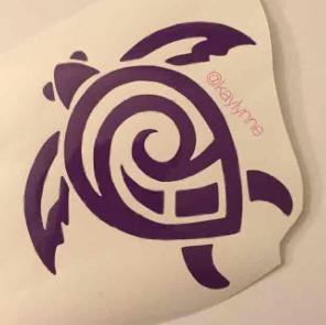 Purple Tribal Turtle Decal