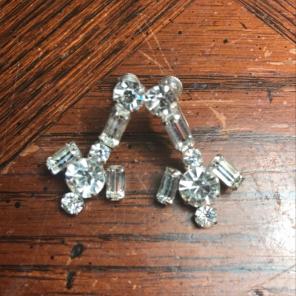 Pretty Screw Back Rhinestone Earrings