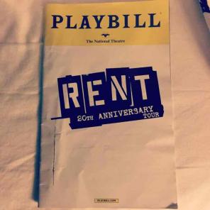Rent 20th Anniversary tour DC playbill