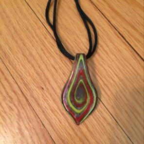 Hand Painted Glass Charm Necklace