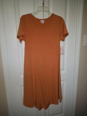 XS Lularoe Carly dress Solid Orange NWT